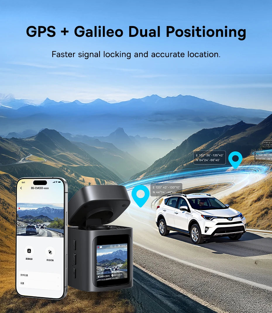 Front And Rear Dash Cam With GPS Galileo 24H Parking - Smarsty