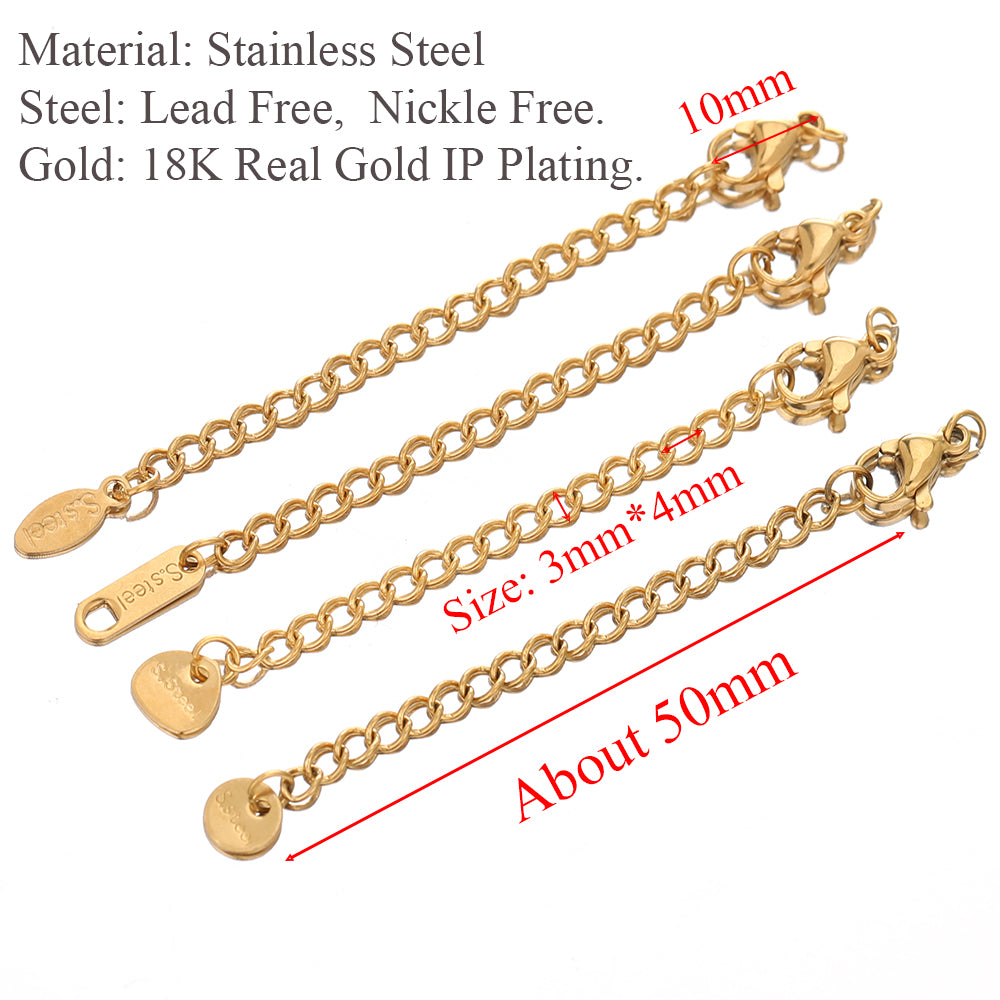 Stainless Steel Extension Chain With Secure Lobster Clasps - Smarsty