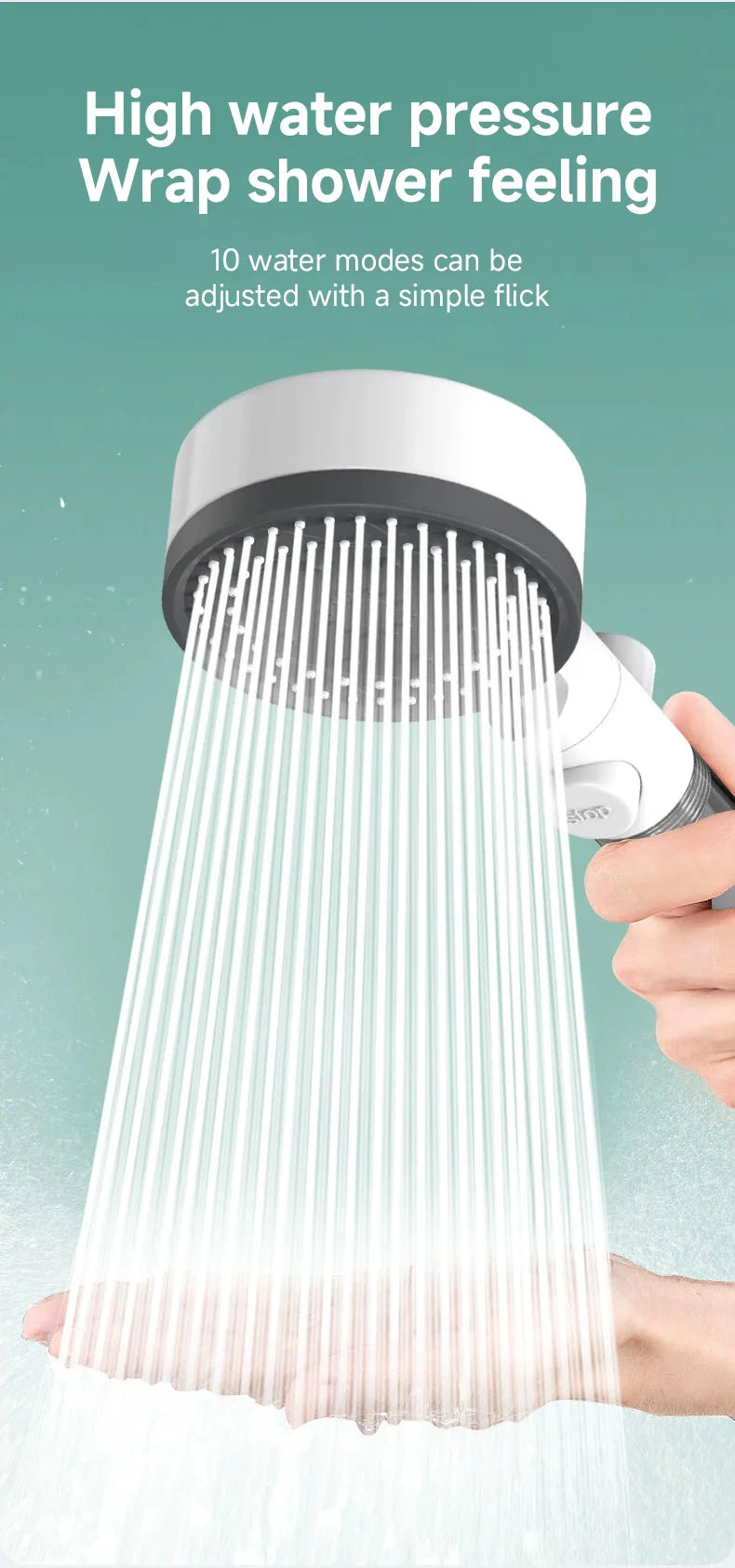 High Quality 8 Mode Shower Head Water Filter Adjustable High Pressure Shower Portable One-Key Stop Shower Bathroom Accessories - Smarsty