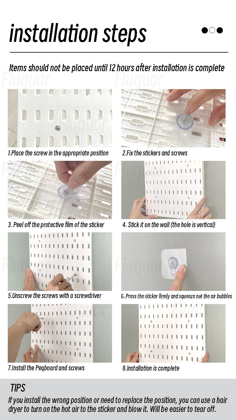DIY Pegboard Accessories Kitchen Organization No Drill Hanging Shelf Storage Hooks Wall Organizer Crafts For Garage Room