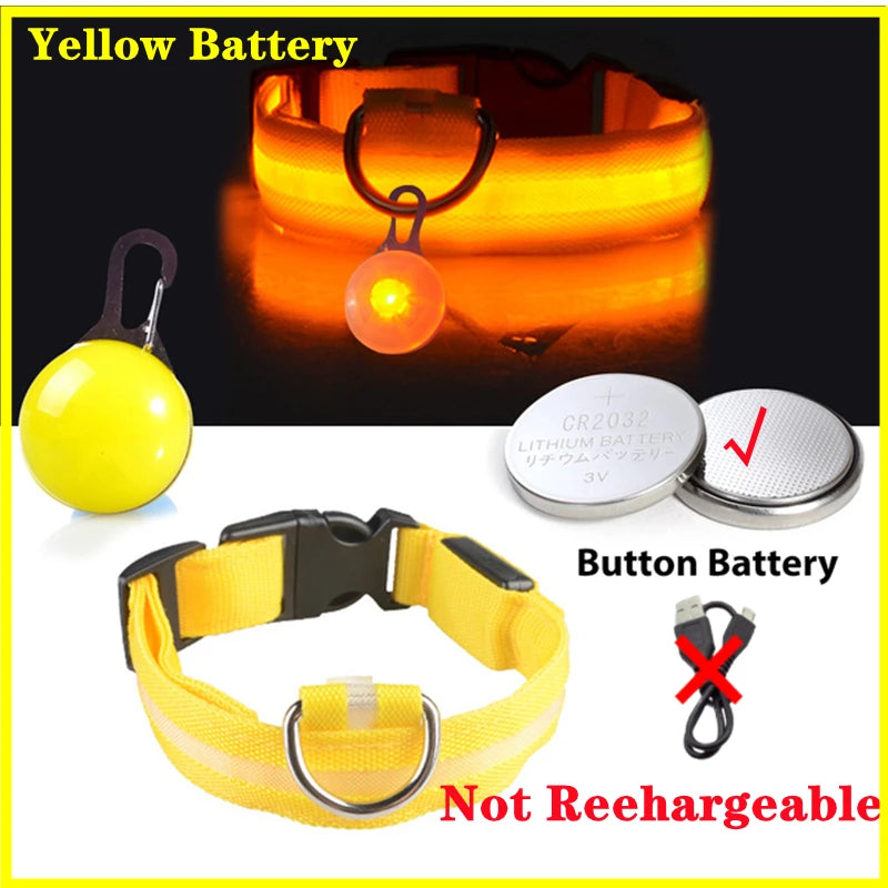 USB Charging Bright LED Dog Collar for Night Safety - Smarsty