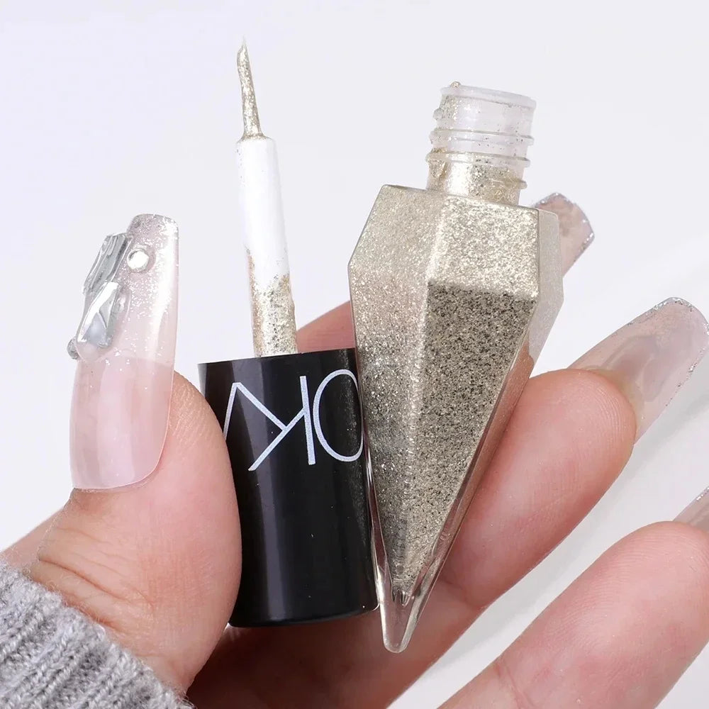 Waterproof Glitter Eyeliner Long Lasting Rose Gold Shine - Smarsty
