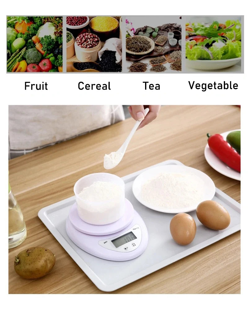 Portable Digital Kitchen Scale with LED Display - Smarsty