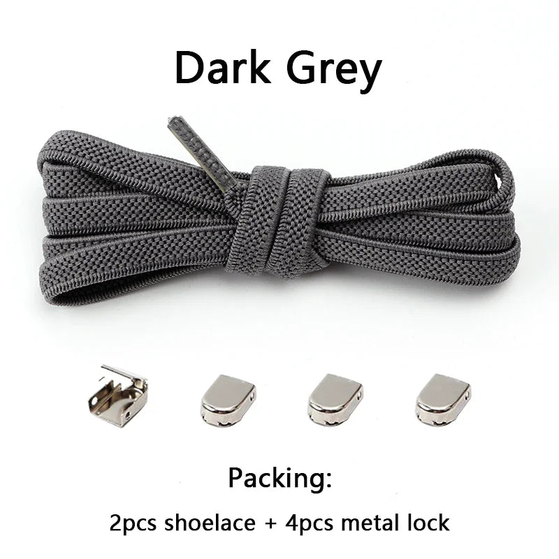 No Tie Shoe Laces Flat Elastic Shoelaces for Sneakers Tieless Shoelace Expand Shoestrings One Size Fits All Adult and Kids Shoes - Smarsty