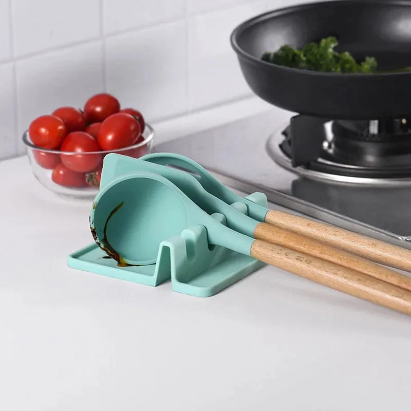 Silicone Tableware Drying Kitchen Utensil Rack Rest Holders Fork Spatula Multifunctional Shelf Organizer Non-Slip Storage Pad by Smarsty