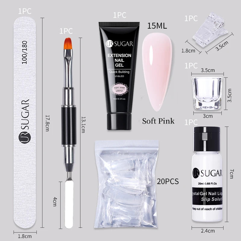 Nude Glitter Gel Nail Polish Kit for Long-Lasting Manicure - Smarsty