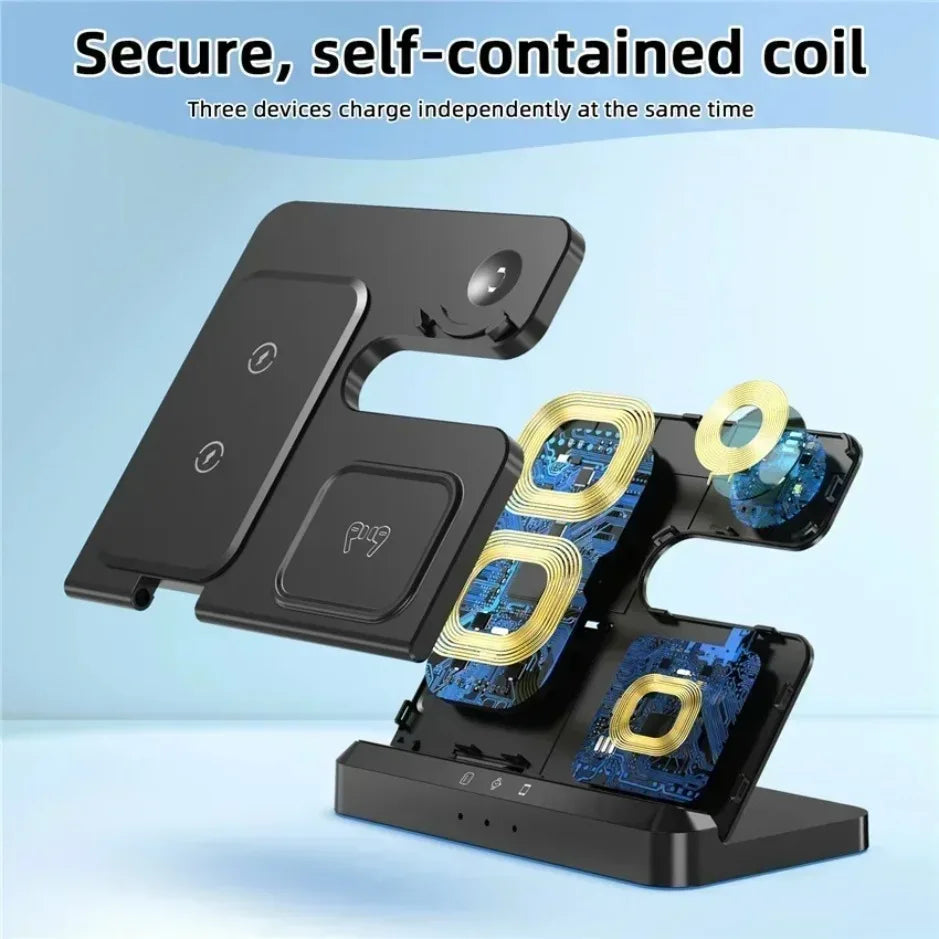 3 In 1 Magnetic Wireless Charger For Phone Watch Earbuds - Smarsty