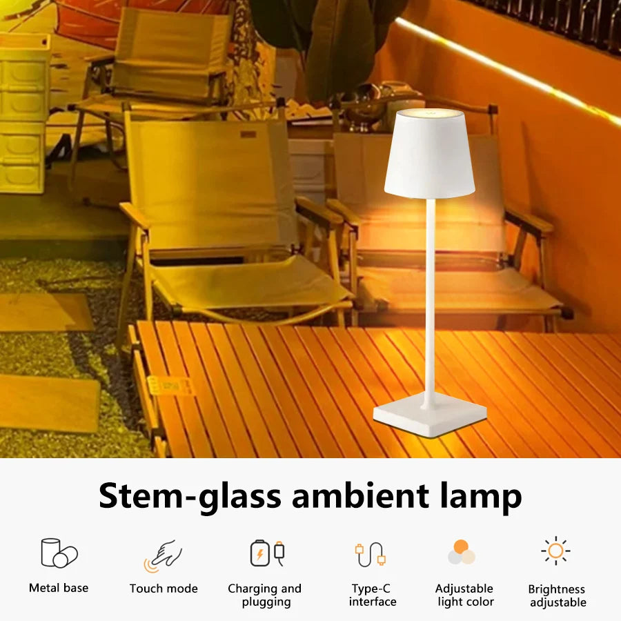 Wireless LED Table Lamp Rechargeable Dimmable Mood Light - Smarsty