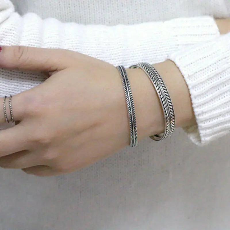 Twisted Stainless Steel Cuff Bracelet Durable Fashion Jewelry - Smarsty