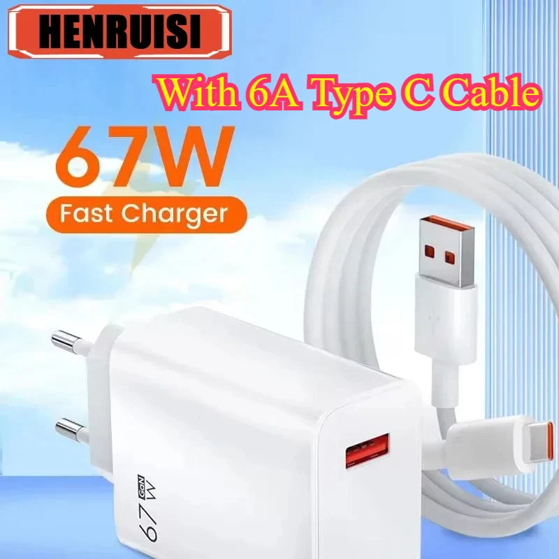 67W USB C Fast Charger With Cable For Android Phones - Smarsty