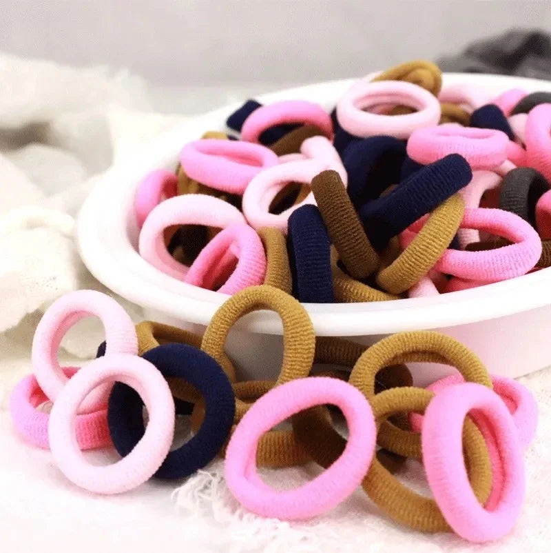 200 Pack Nylon Hair Bands Colorful Gentle No Damage - Smarsty