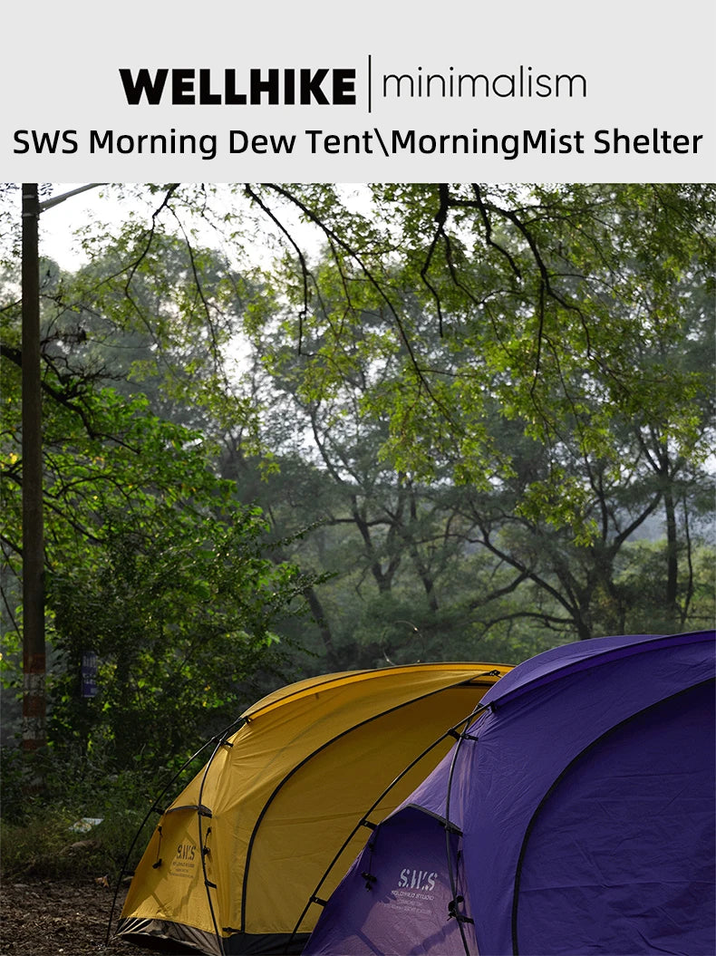 WELLHIKE Outdoor Portable Tent Single and Double Field Park Camping Equipment Rain and Sun Thickened Three Sseason Tent by Smarsty
