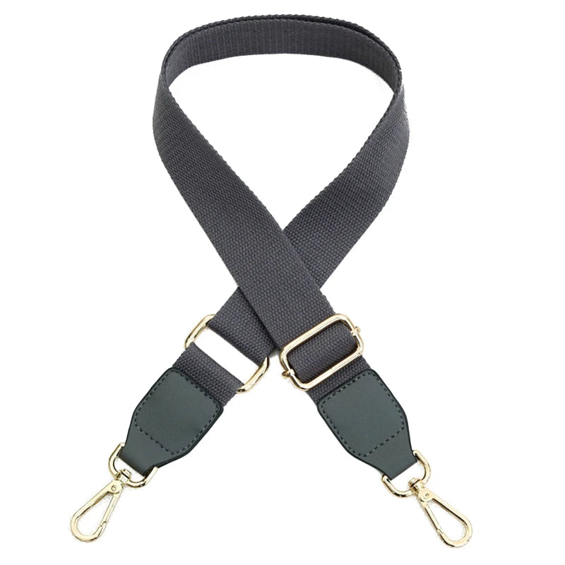 Wide Shoulder Straps Solid Color Cotton Webbing Pu Leather Adjustable Shoulder Messenger Bag Strap Accessory Supplies