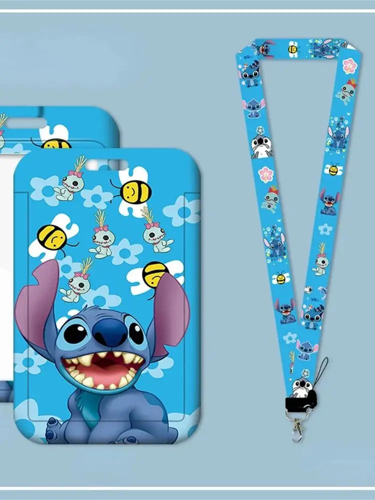 Disney Anime Credential Badge Holder Kawaii Stitch Card Holders Student Campus Lanyard Cards Holder Neck Straps for Kids Gift - Smarsty