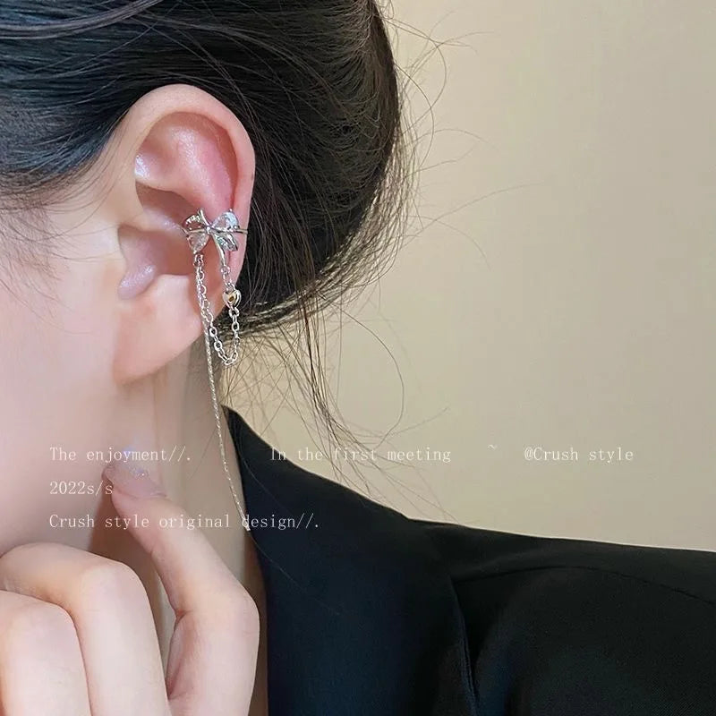 Y2K Fairy Butterfly Ear Clips with Trendy Tassels for Women - Smarsty