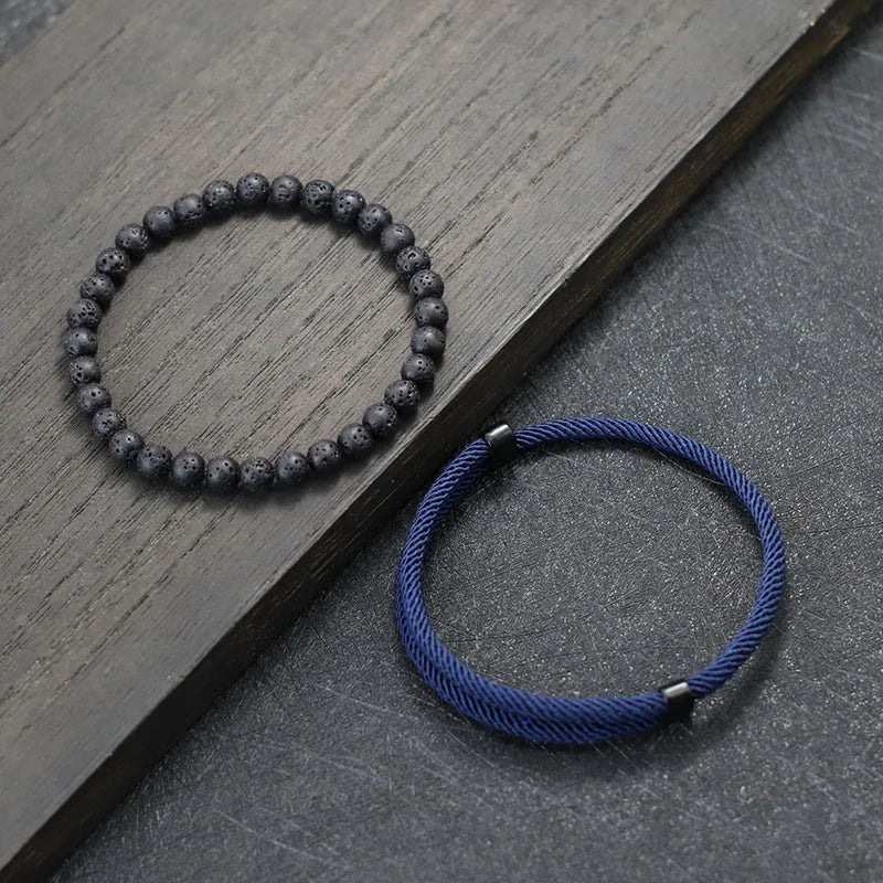 Fashion Men's Adjustable Bracelet Set for Lucky Charm - Smarsty