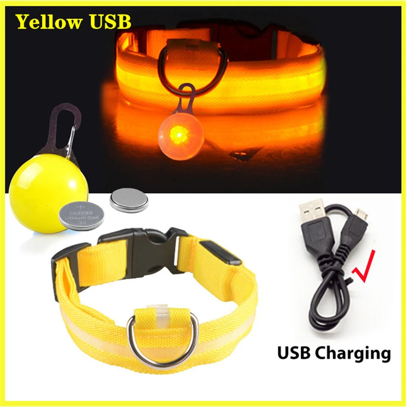 USB Charging Bright LED Dog Collar for Night Safety - Smarsty