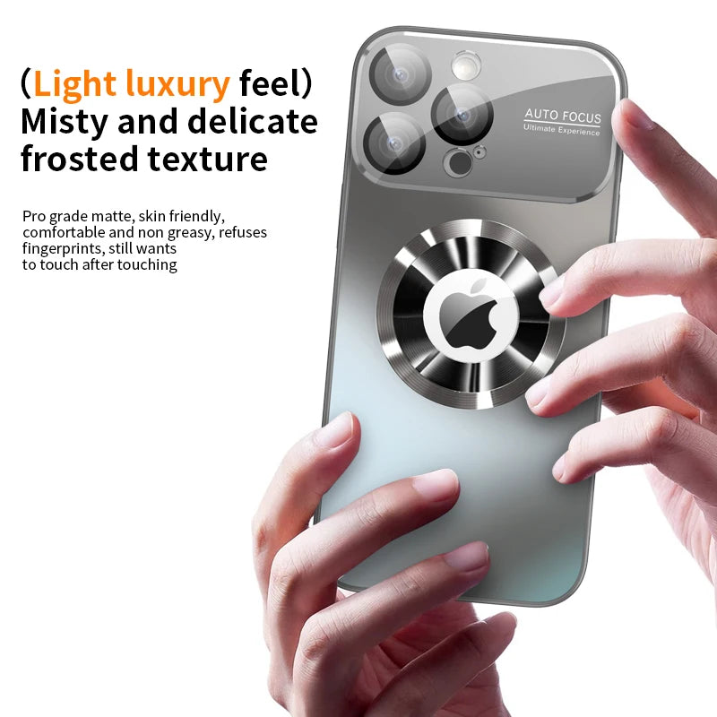 New Titanium Metallic Color Matte Case for iPhone 17 16 15 14 Plus 13 12 Pro Max Magnetic Case for Magsafe Lens Protection Case