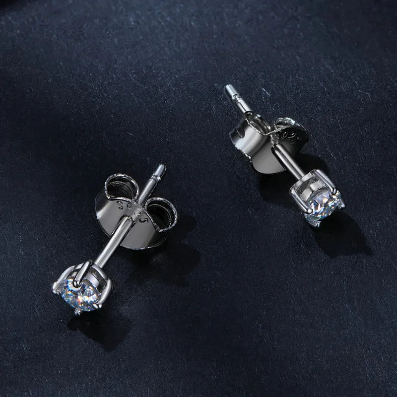Moissanite Earrings 925 Sterling Silver D Color Studs - Smarsty