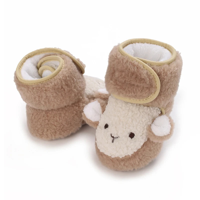 Soft Soled Bear Baby Snow Boots Warm Plush First Walkers - Smarsty