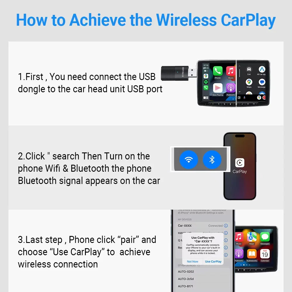 Wireless CarPlay Dongle Plug And Play For Android Auto - Smarsty