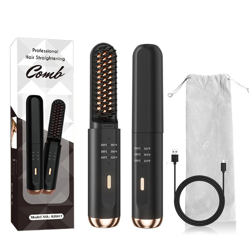 Cordless Beard Straightener Brush for Fast Styling - Smarsty