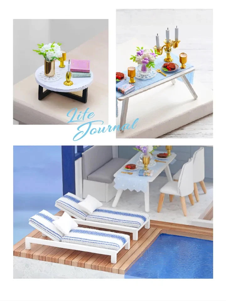 DIY Doll House Miniature Dollhouse With Furnitures Wooden House Miniaturas Toys For Children New Year Christmas Gift A by Smarsty