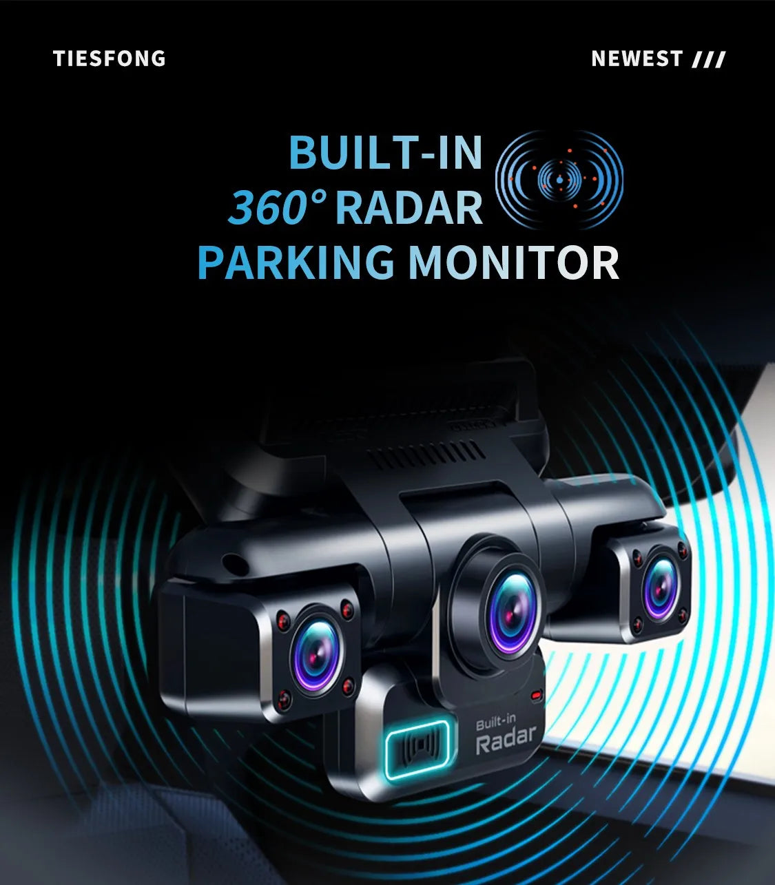 4 Channel GPS Dash Cam Front 4K Night Vision Parking - Smarsty