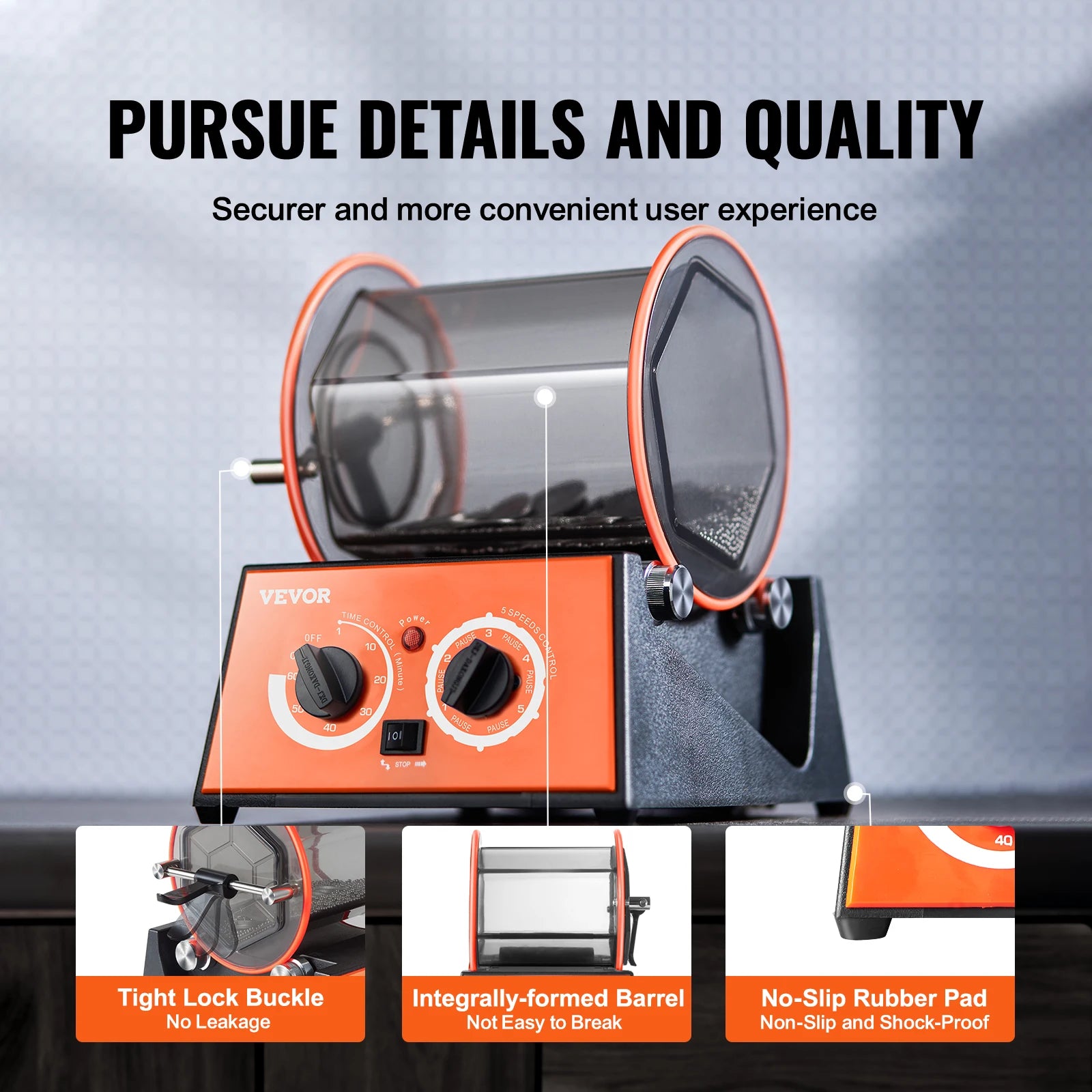SucceBuy 3kg 5kg Rotary Tumbler Surface Polisher Jewelry Drum Polishing Machine Gem DIY Mini-Tumbler Finishing Tools - Smarsty