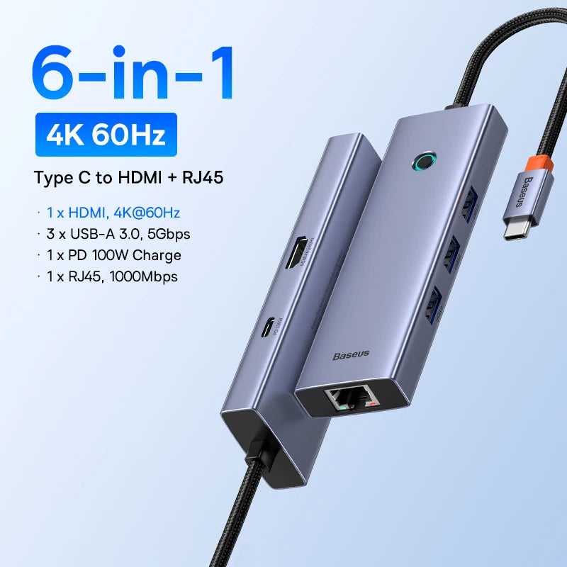USB-C Hub 4K Ultra HDMI Multiport RJ45 VGA PD 100W