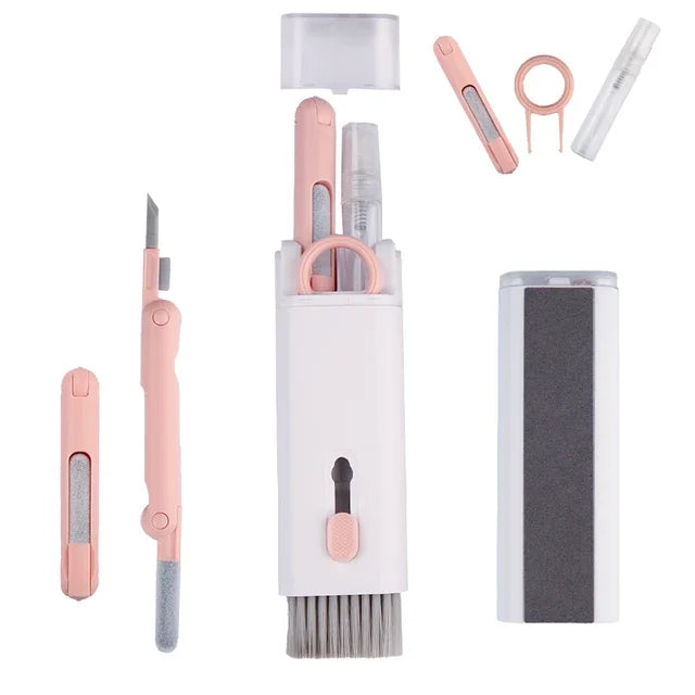 7-in-1 Computer Keyboard Cleaner Brush Kit Earphone Cleaning Pen For Headset Keyboard Cleaning Tools Cleaner Keycap Puller Kit - Smarsty