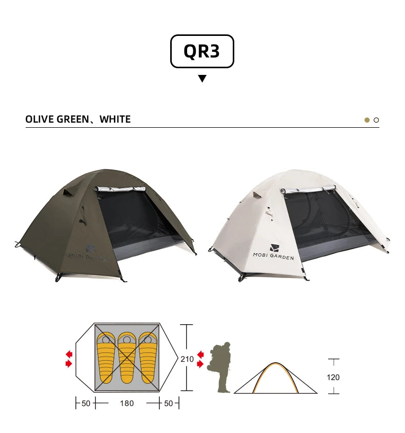 MOBI GARDEN Camping Backpacking Tent Waterproof Rainproof Hiking Silver Coated Sun Protection Easy Set Up by Smarsty