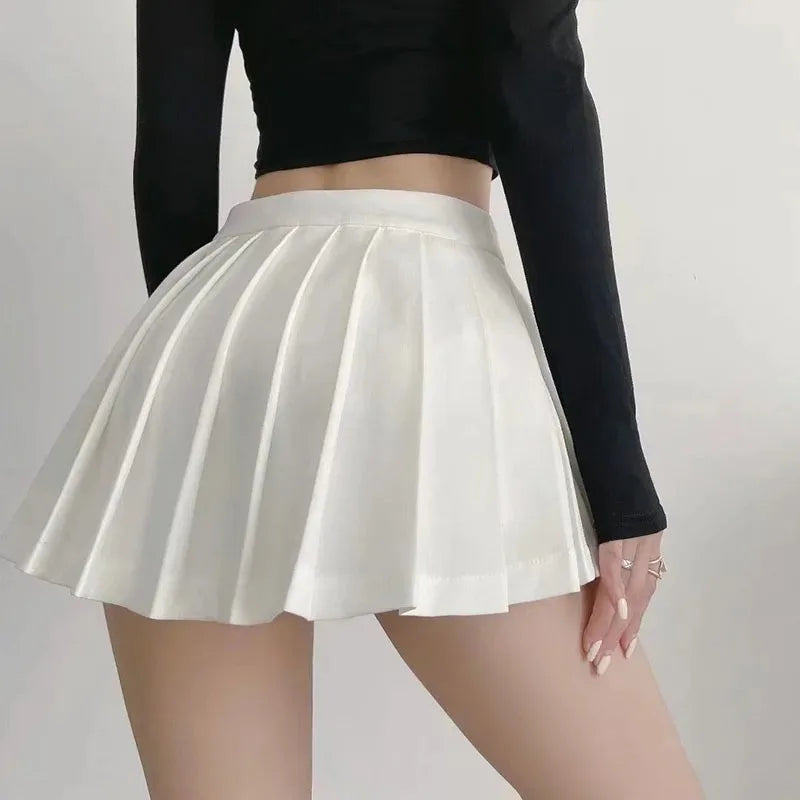 Spice girl pleated skirt female pure color small short skirt summer new Korean version JK college wind high waist mini skirt - Smarsty