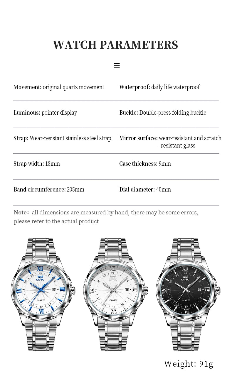 OPK Steel Belt Dual Calendar Men's Quartz Watch - Smarsty