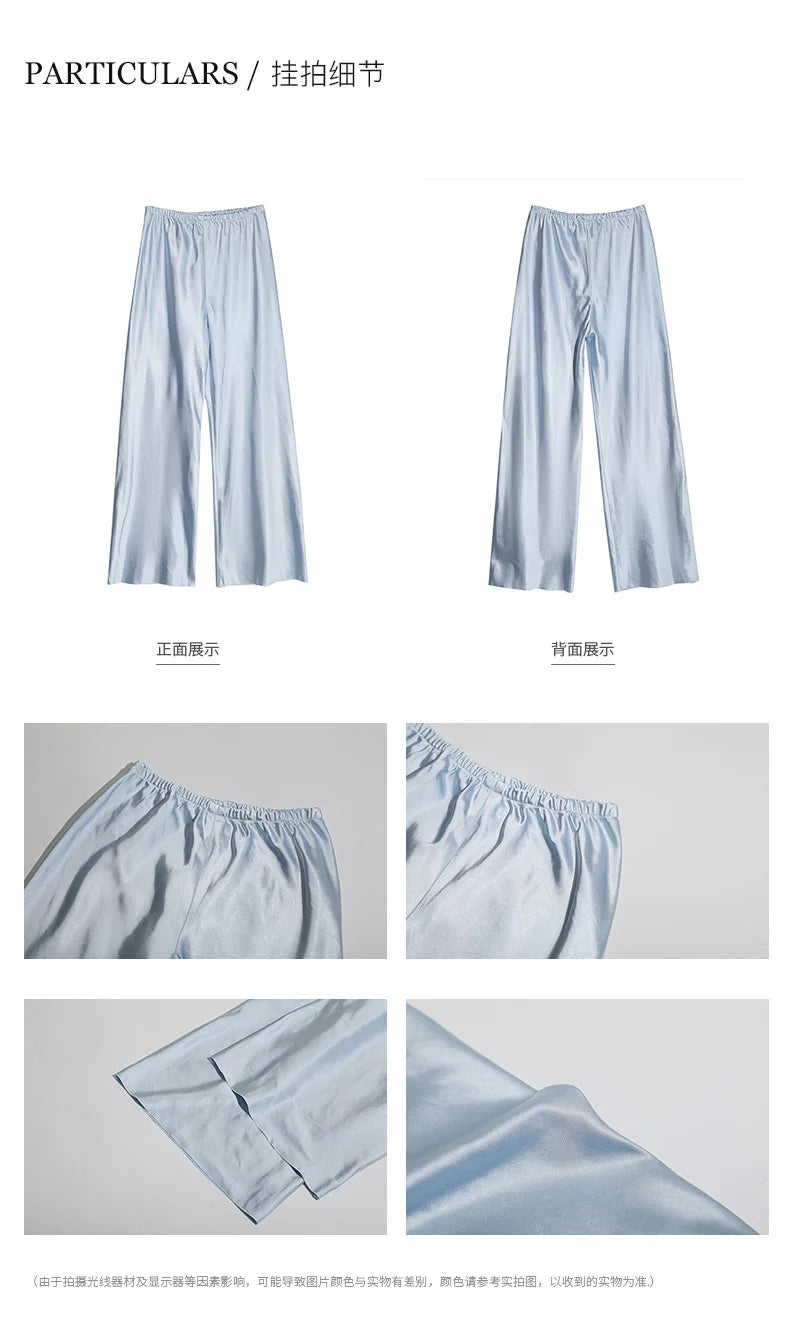Satin Wide Leg Pants Long Floor Casual Pants Women's Summer - Smarsty