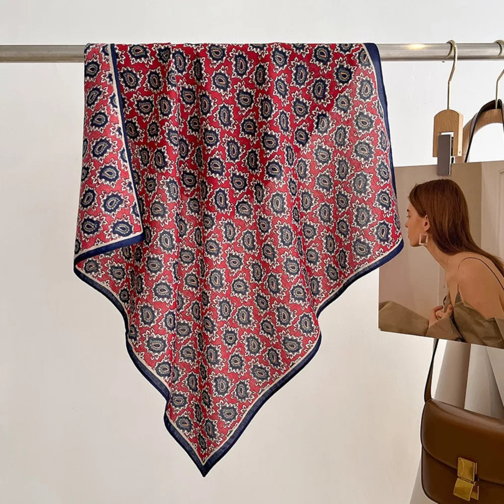 Breathable Cashew Print Silk Scarf for Women - Smarsty