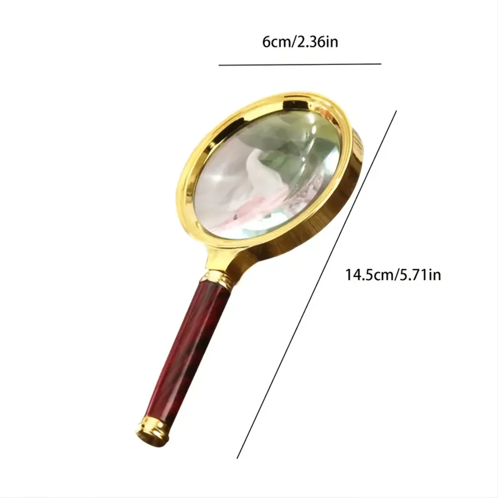 10X Handheld Magnifier with Wooden Handle for Reading - Smarsty