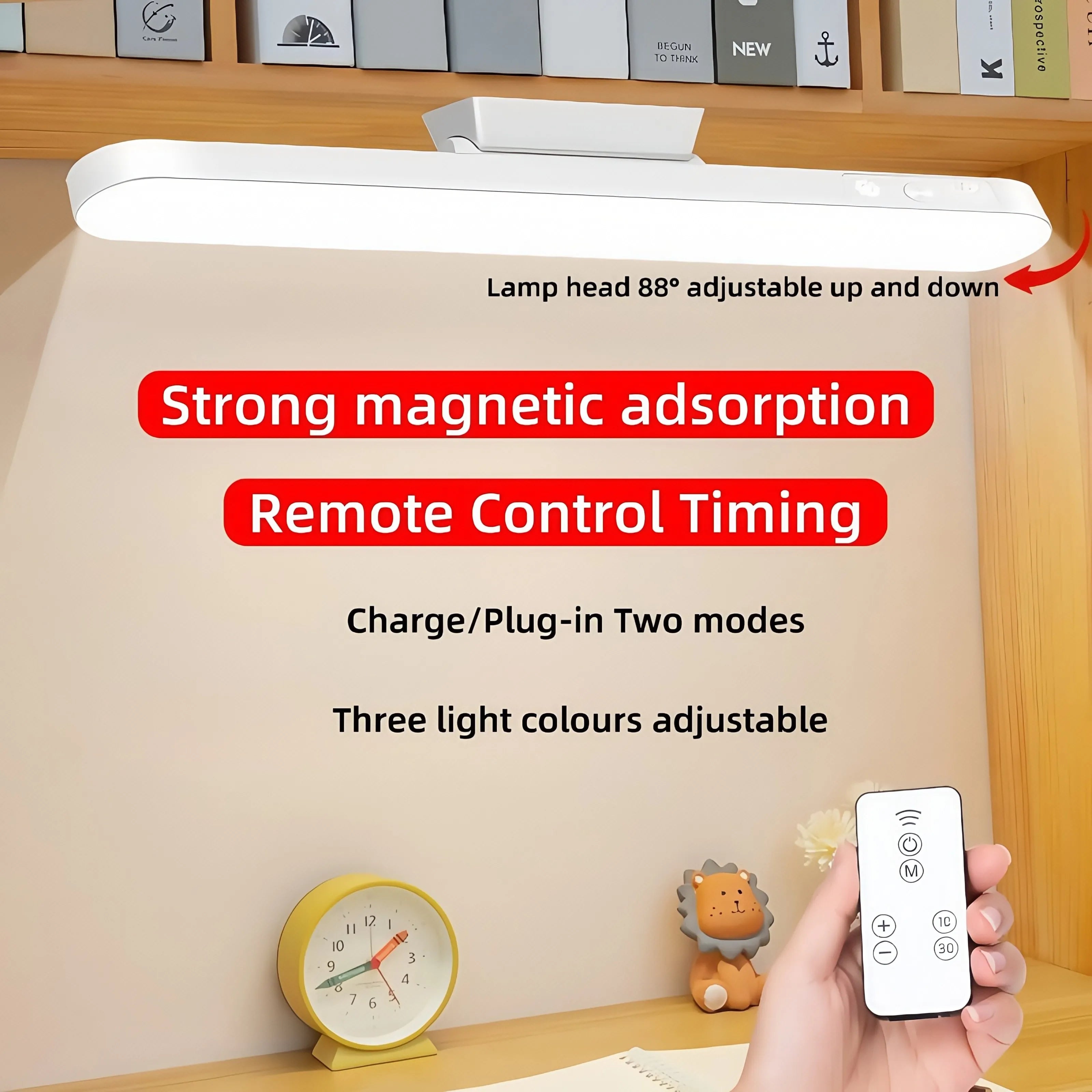 Rechargeable LED Table Lamp with Magnetic Base and Dimmable Light - Smarsty