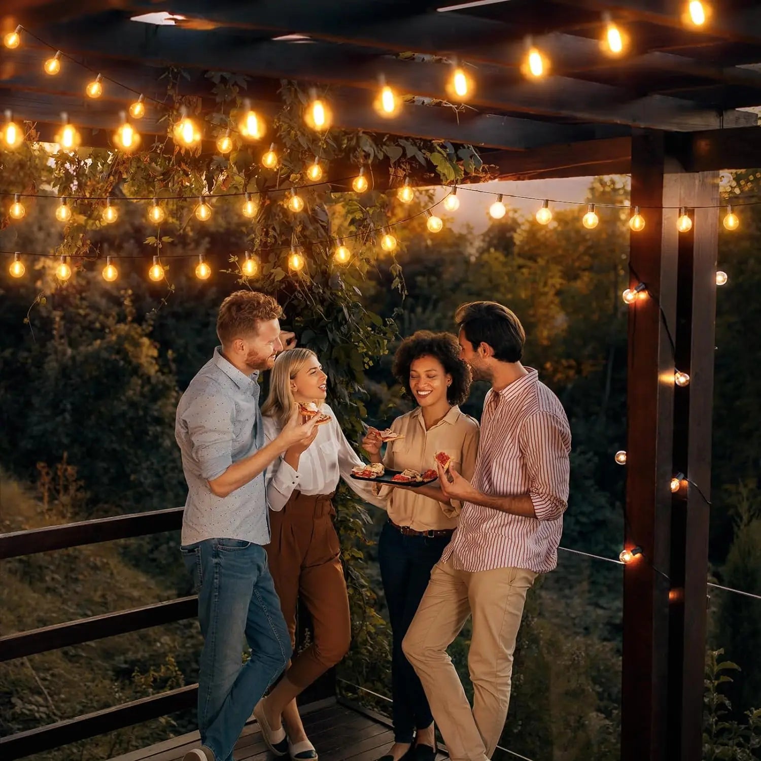 Mexllex 15.5M G40 Solar String Lights Outdoor with 8 Light Modes - Smarsty