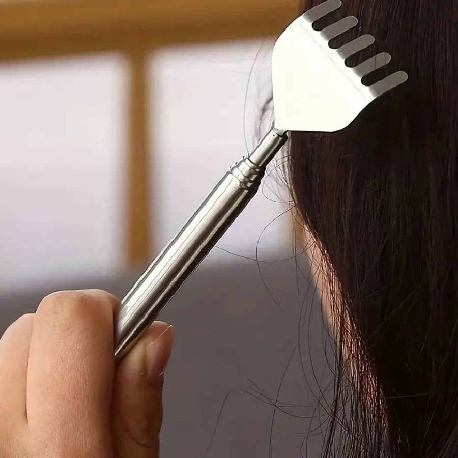 silvery Telescopic Back Scratcher, Portable Extendable Stainless Steel Scratchers for Men Women ,Mothers Gifts,Gifts For Men,G - Smarsty