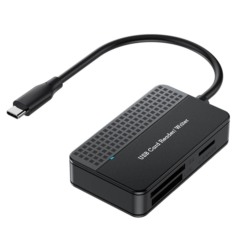 USB 3.0 Type C 4 in 1 Card Reader 5Gbps Memory Smart Card Reader SD TF CF MS Compact Flash Card Adapter 20cm Cable for Laptop PC