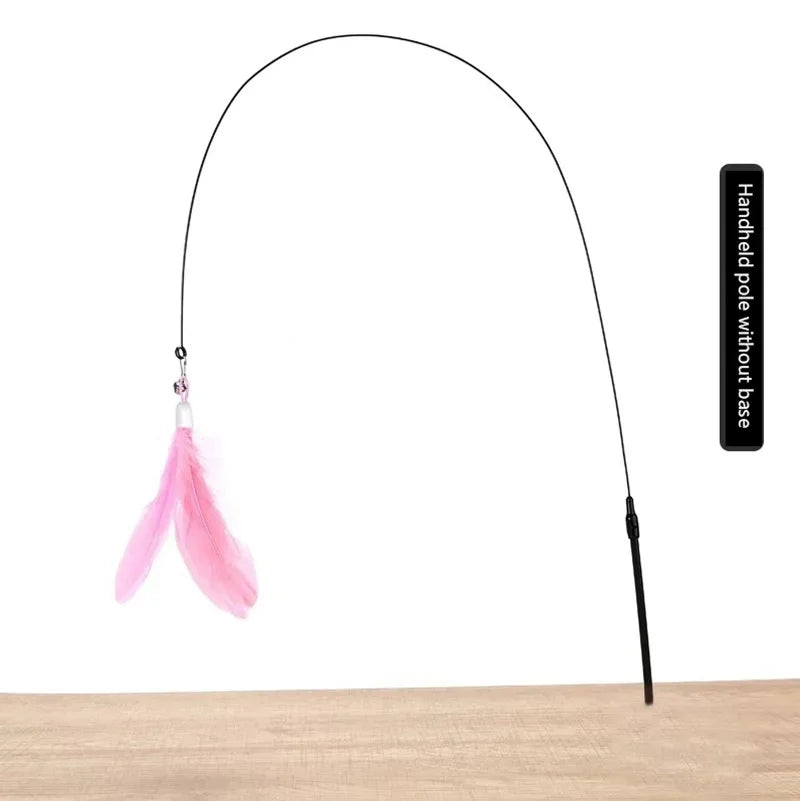 Interactive Cat Teaser Stick With Replaceable Feather - Smarsty