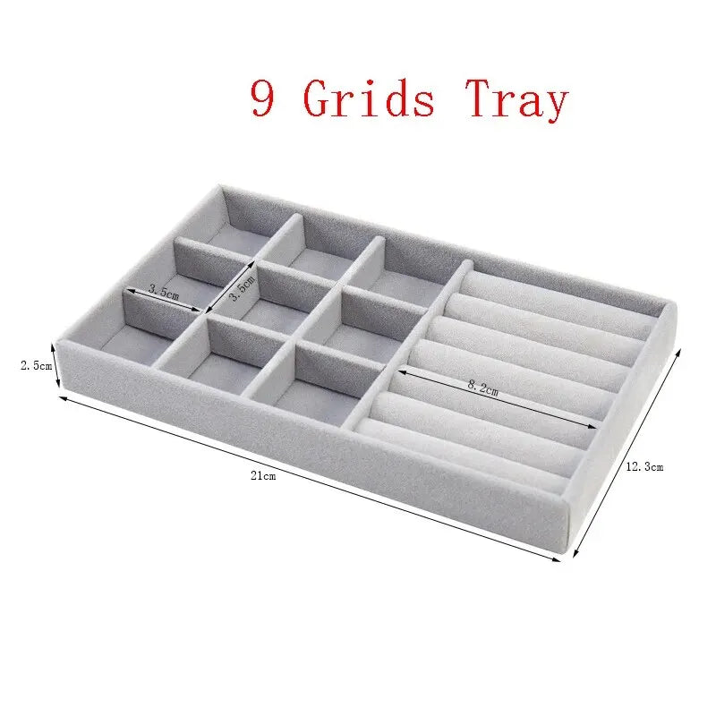 Velvet Jewelry Organizer Tray for Rings and Necklaces - Smarsty