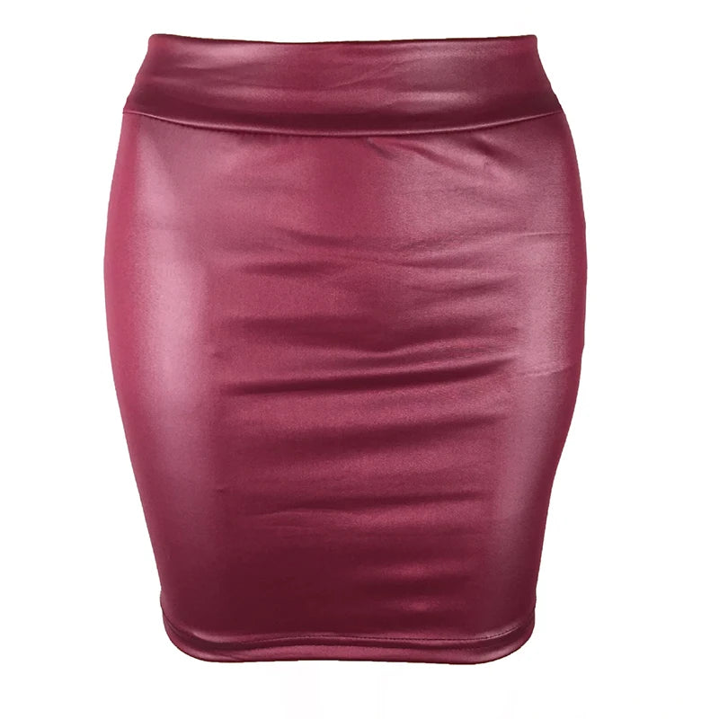 Leather Matte Slim Mini Sexy Fashion PU Hot Short High Waist Skirt Korean Nightclub Streetwear Wholesale Clothes 7ST - Smarsty
