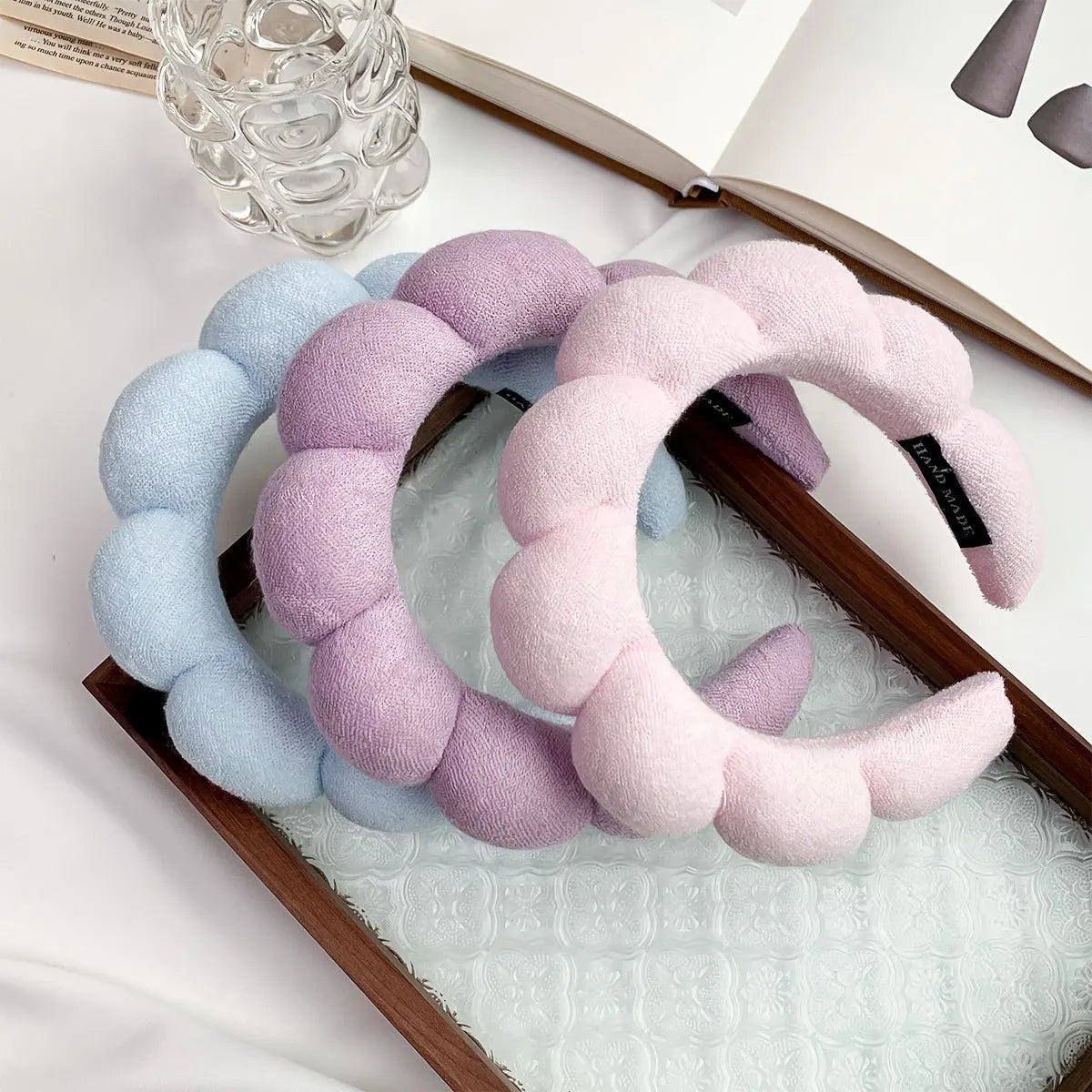 Soft Puffy Sponge Headband For Makeup Retro Terry Cloth - Smarsty
