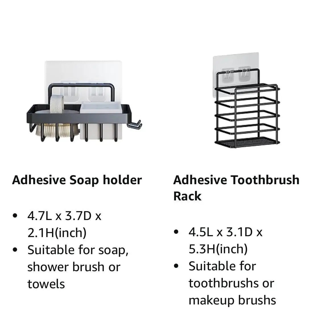 3/5 Pack Shower Organizer , Adhesive Shower Caddy with No Drilling, Rustproof Stainless Steel for Bathroom and Storage&Kitchen