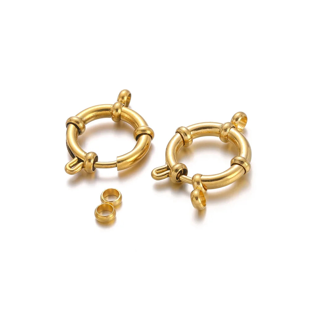 Gold Stainless Steel Spring Clasps for Jewelry Making - Smarsty