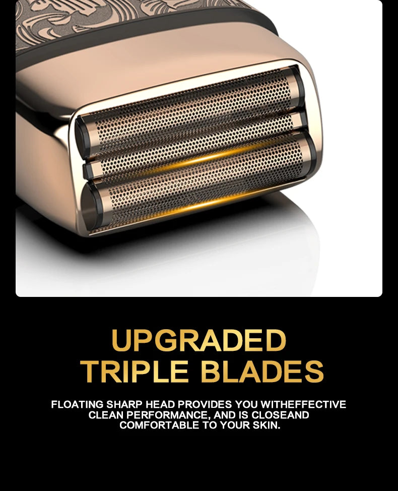 Ufree Close Shaver Electric Foil Shavers for Men, 3-Speed Electric Razor, Home appliance, Face Shaving Beard Trimmer with LCD