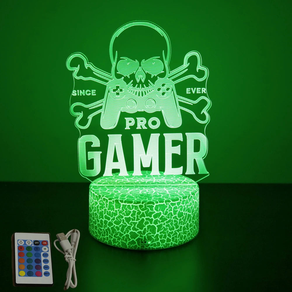 Neon Gamer 3D LED Night Light for Gaming Room - Smarsty