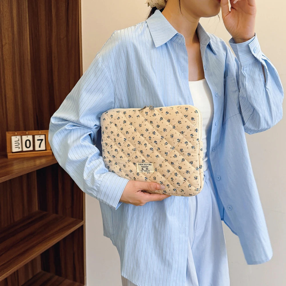 Flower Pattern Laptop Sleeve Case Bags Portable Computer Cover Bag Tablet Pouch for Macbook Air Pro 11 13 14 15 Inch Cover
